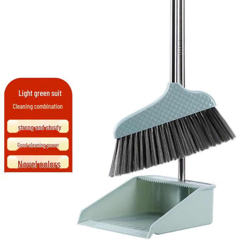 USAN HOME Soft-Bristle Broom and Dustpan Set