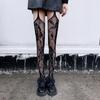 Japanese Retro Pattern Garter Stockings - Sexy, Thin, Long Tube, Anti-Slip Black Stockings for Women