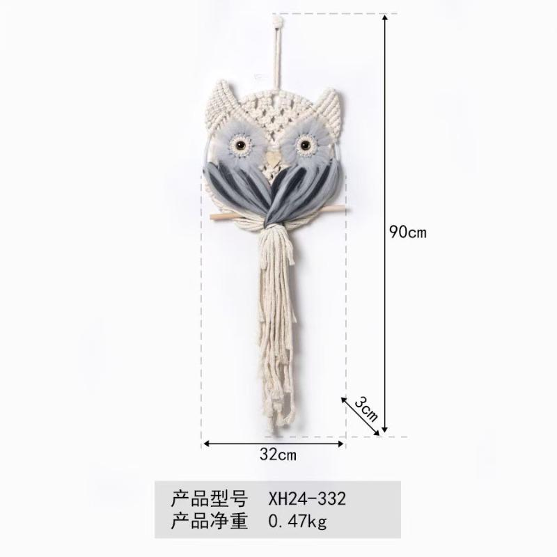 Cotton Rope Hand-woven Owl Pendant Bohemian Creative Wall Hanging Blanket Nordic Style Home Decoration Pendant