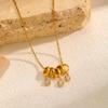 Titanium Steel Gold Plated Crystal Necklace For Women Luxury Elegant Jewelry Fade Resistant Accessory