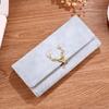 2026 Nuova Moda Testa di Cervo Portafoglio Lungo da Donna Trendy Cool PU Opaco Pieghevole a 3 Ante Portabanconote Multi Carte Portamonete da Donna Borsa per Soldi Tasca per Monete Regali di Festa per Ragazza