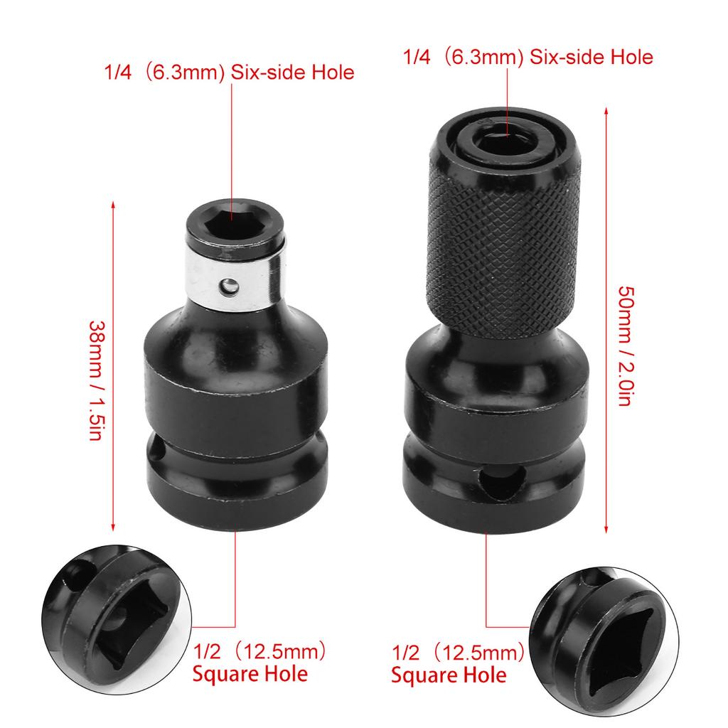 Hex adapter Telescopic Socket Adapter 1/2 to 1/4 Hex Female Telescopic Socket Adapter For Electric Wrench Socket Adapter