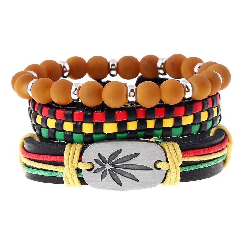ZORCVENS Classic Hand-Woven Leather Bracelet Multilayer Men Bracelets Punk Beads Bangle for Friend Charm Jewelry Gifts