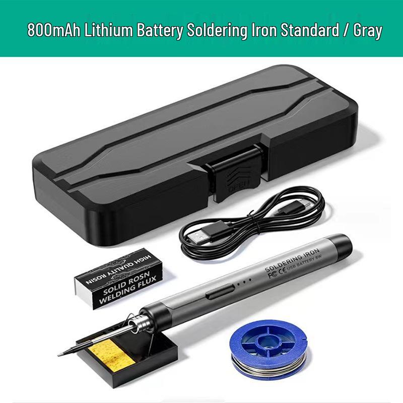 USB Digital Display Portable Soldering Iron Set - 5V 8W, 800mA Rechargeable Lithium Battery