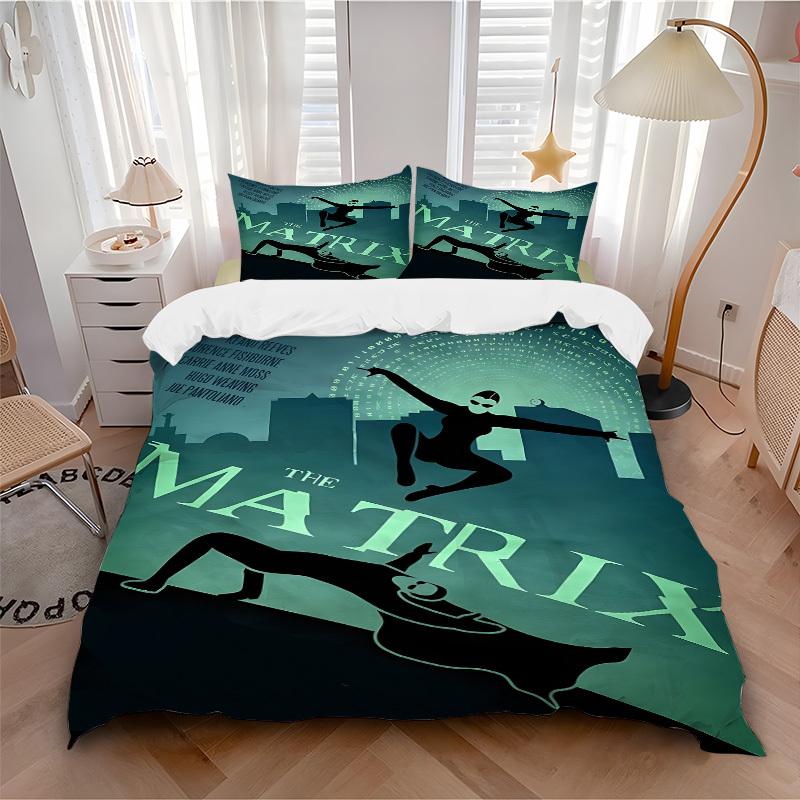 

3pcs Matrix Neo Bedding Set, Soft Polyester Duvet Cover and Pillowcases Seasons all suitable, Design for Bedroom L1003031 135x200cm