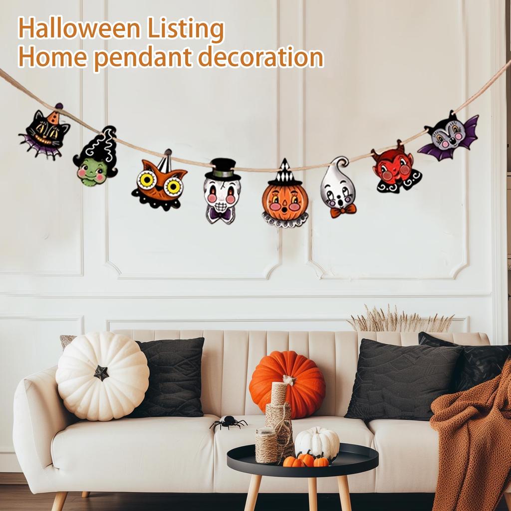 Wooden Halloween Hanging Sign Party Decor for Home Tabletop Wall Decoration