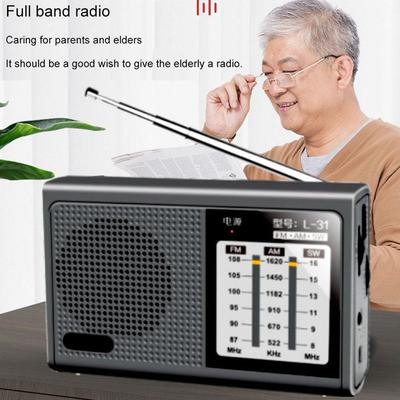 L-31 1200mAh Mini Portable Full Band Radio Handheld USB Rechargeable FM AM SW Retro Speaker Devices with Retractable Antenna