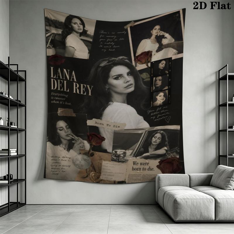 Lana Del Rey Wall Tapestry Aesthetic Wall Hanging Printed Fabric Blanket Decorative Tapestries for Bedroom Living Room Home Decor