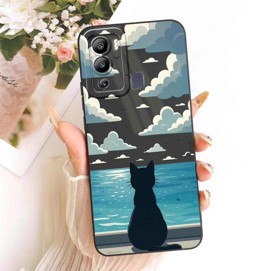 For Infinix Hot 12 12 Play Cute Cat Flower Cartoon Phone Case For Infinix Hot12i Hot 12Play Shockproof Soft Silicone Bumpers