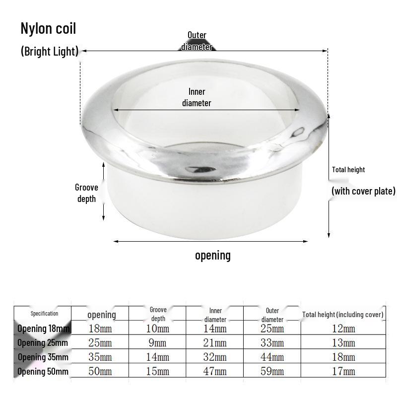 Plastic Cable Hole Cover - Round Desk Wire Pass-Through Decorative Cap Hole 18mm