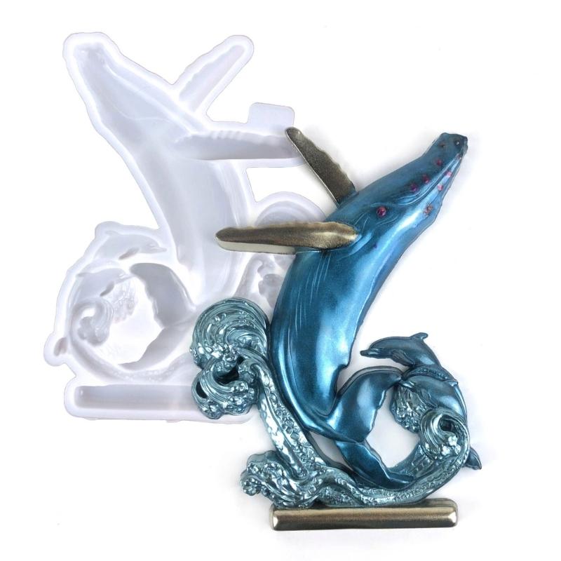 Diy Crystal Drop Glue Aromatherapy Gypsum Abrasive Three-dimensional Dolphin Jewelry Ornaments Pendant Silicone Mold