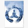 Abstract Buddha Lotus Zen Meditation Yoga Blue Posters and Prints Canvas Painting Wall Art Picture for Living Room Home Decor
