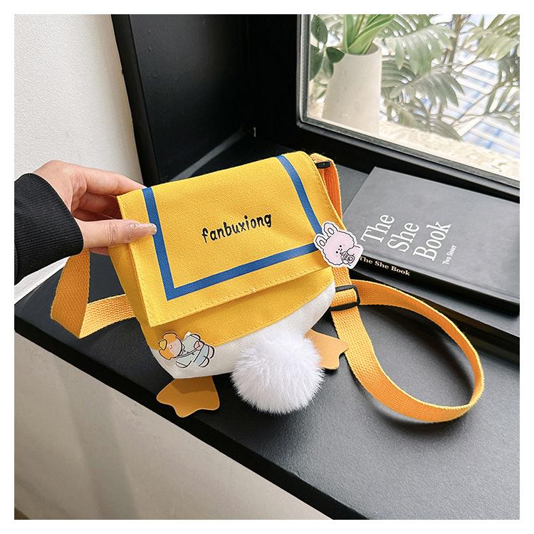 

2025 новая милая утка детская наплечная сумка-мессенджер в иностранном стиле холщовая сумка универсальная для игр маленький рюкзак