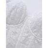Spitzen-Schleifenband Korsett-Oberteil durchsichtiges Netz Bustier Crop-Top mit Stäbchen für Damen