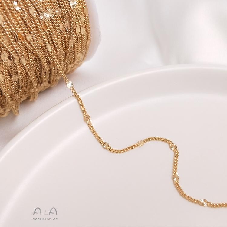 

Цепочка из золота 14 карат с подвеской в виде сердца, пентаграммы и подсолнуха для изготовления украшений своими руками