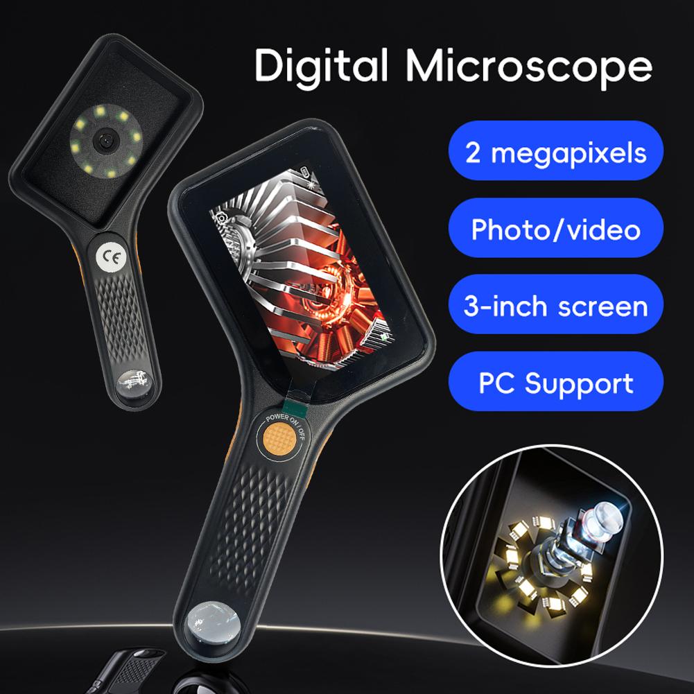 500X Magnification Digital Microscope 2MP Portable Handheld Microscope Rechargeable Microscope Camera for School Outdoor Teach