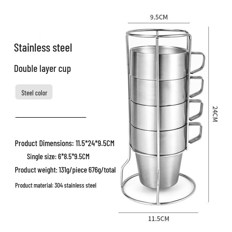CENLOON 304 Stainless Steel Double-Wall Camping Mug