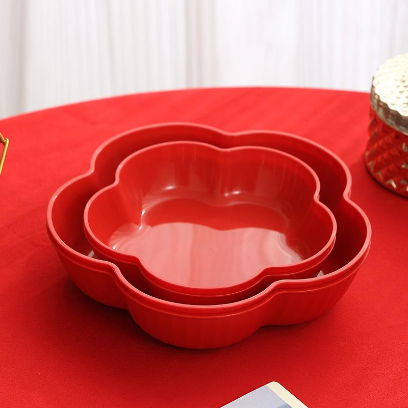 House Warming Fruit Plate Moving Into A New Home Living Room Plate Decoration Fruit Plate Red Wedding Special Candy Plate