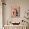 3D Pearl Texture Art Mary Painting Kit, Divine Mercy Jesus Holy Religious Beginner Kit Faux DIY Craft Set for Adults Beginners Christian Wall Decor