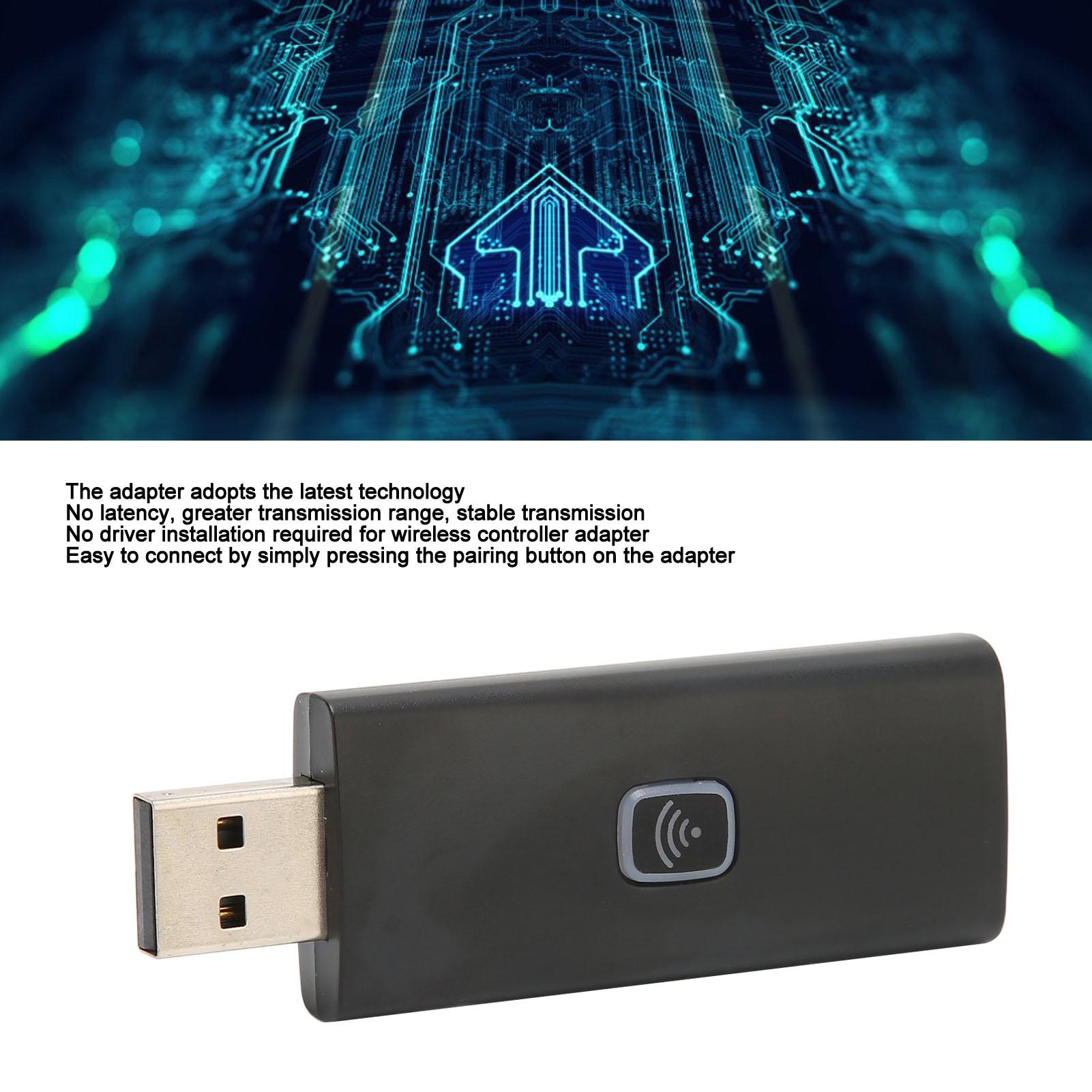 

Wireless Controller Adapter Plug And Play Portable Game Handle USB Converter Black for