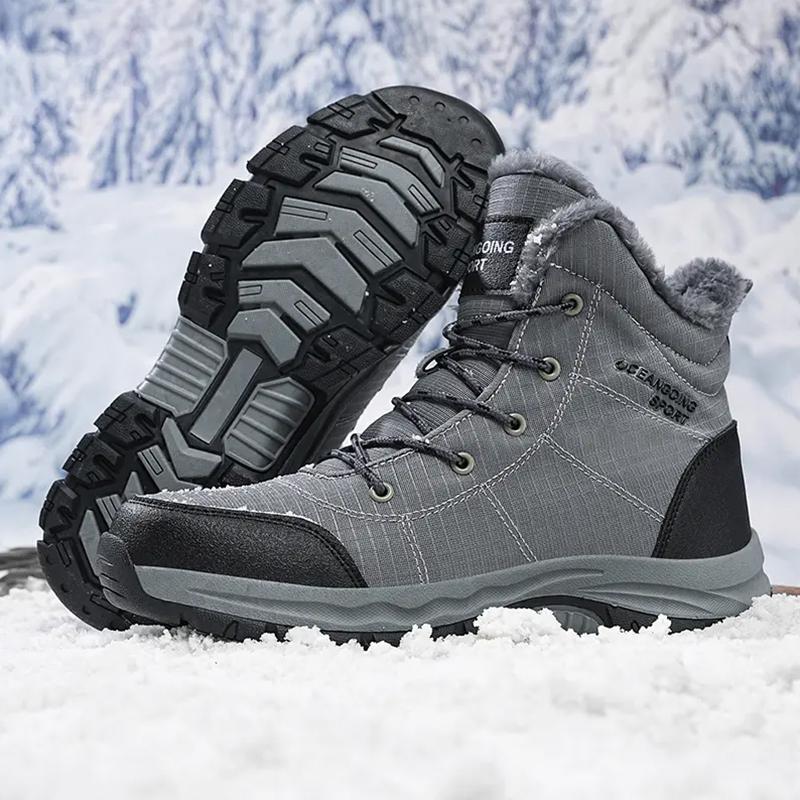 Snow Boots Man Platform Boots Non-slip Men Winter Shoes Plush Warm Ankle Boots Waterproof Comfortable Male Boot Big Size 48
