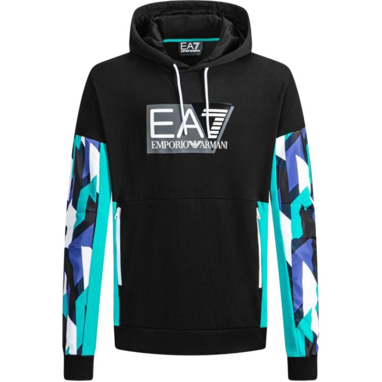 Emporio Armani EA7 Color Block Casual Logo Print Sweatshirt Men tops 3DPM54-PJEQZ-1200 2XL 13900₽