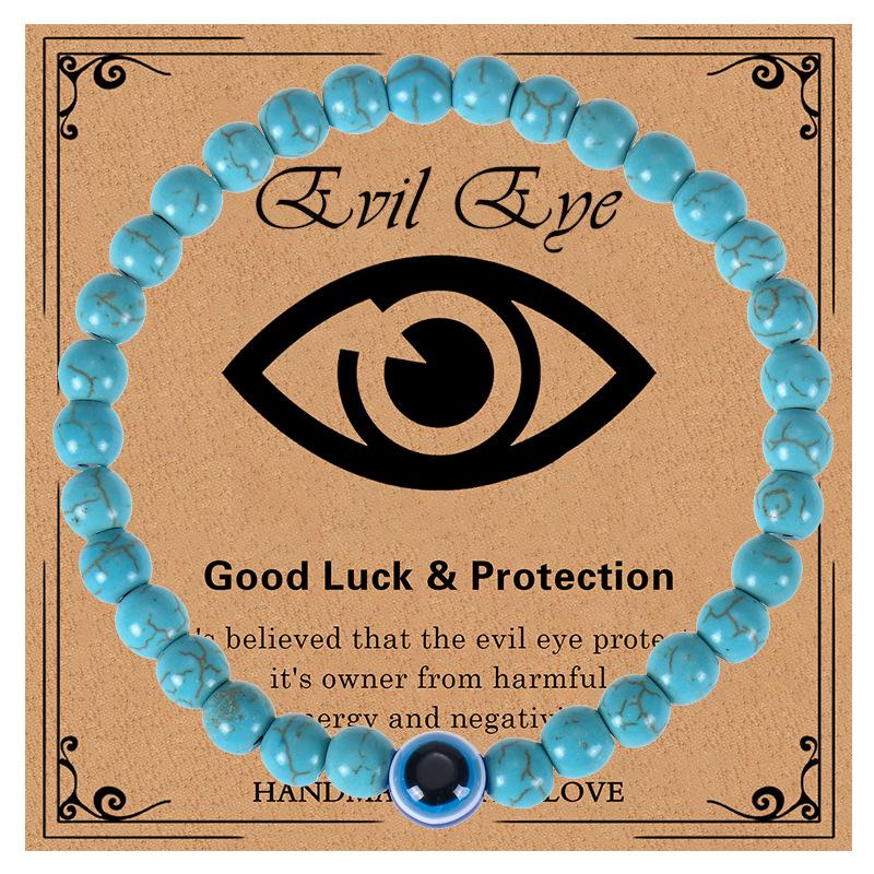 JYL TS Bracelet Custom Photo  Turquoise Beads Preserves Memories & Calm 6MM-Turquoise