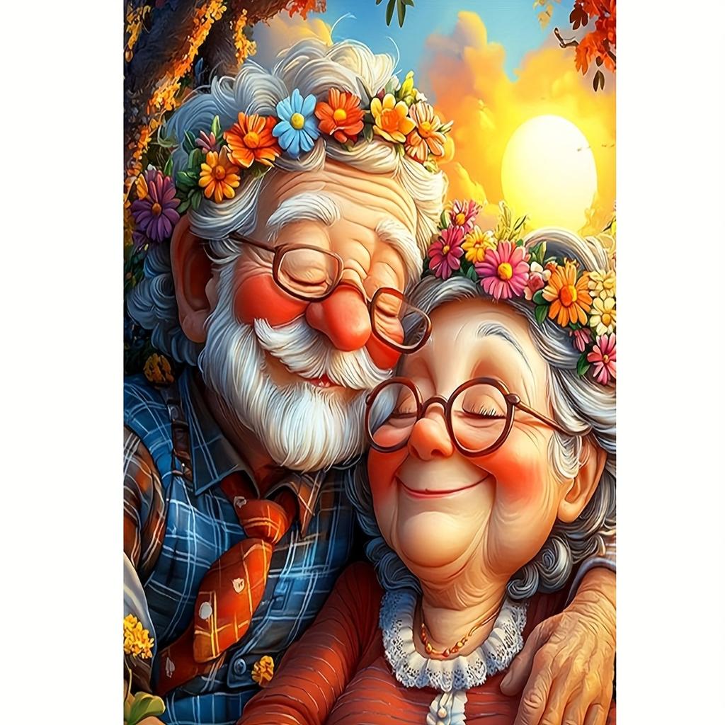 1pcx Happy Romantic Couple Diamond Painting Kit, Perfect for Office, Cafe, Home Decoration, Living Room, Bedroom, Hallway, Perfect Gift for Friends an