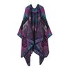 Boho Knit Shawl Women Men Lightweight Warm Wrap Scarf Fall Winter Ethnic Patterned Cape
