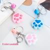 Creative 3D Cute Soft Rubber Cat Paw Keychain with Bell - Car Pendant Ring 
