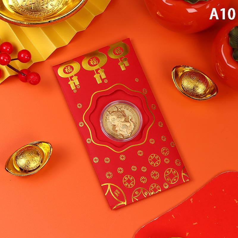 2025 Year Of The Dragon Gold Foil Commemorative Coin New Year Red Envelope Chinese New Year Spring Festival Souvenirs Gift