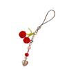 Cherry Cellphone Chain Colorful Beaded keychain Handmade Detachable Phone Lanyard Pendant Ornament for Wallet Bag