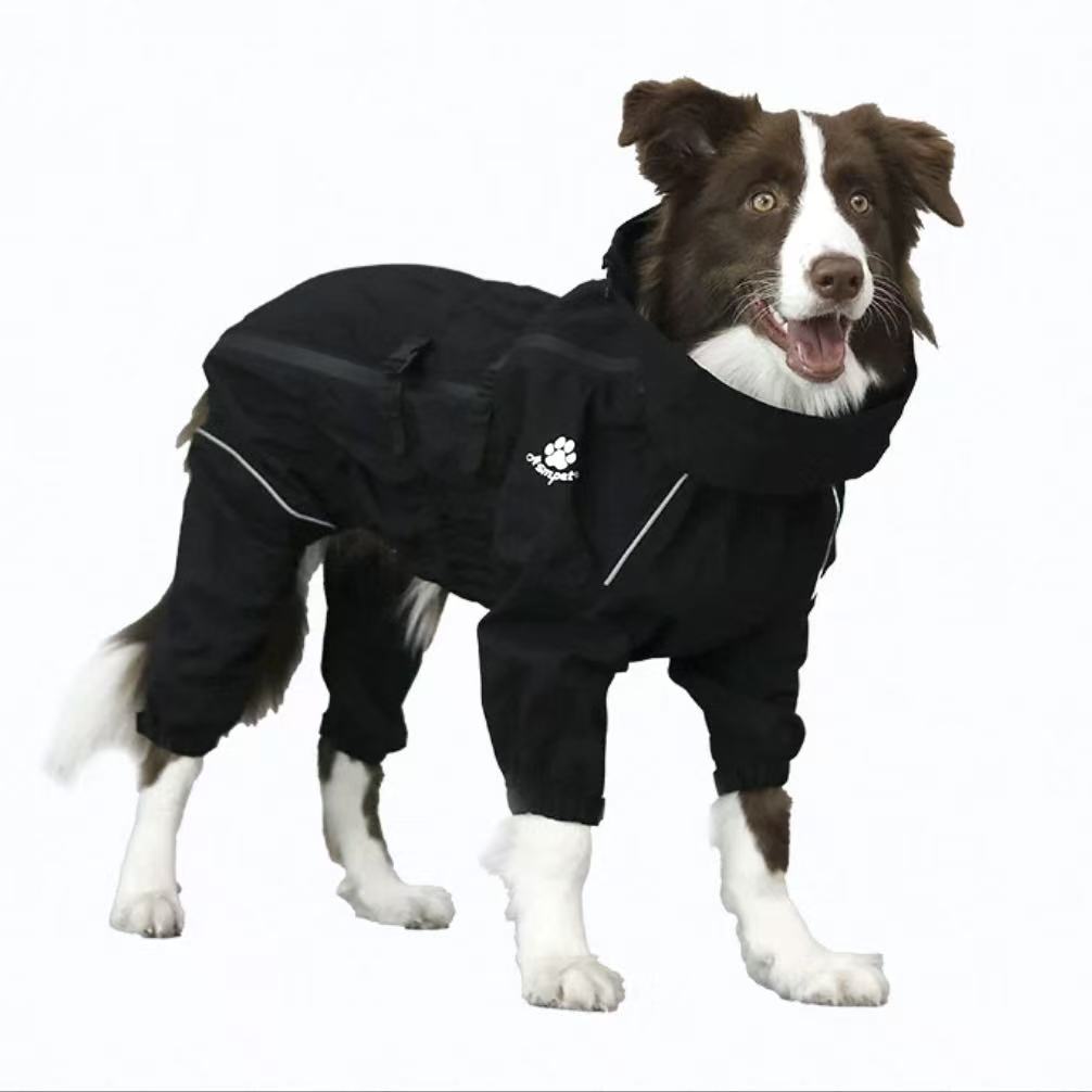 Pet Dog Coat Outdoor Jacket Pet Waterproof Winter Warm Clothes Big Jumpsuit Reflective Raincoat For Medium Large Dogs 5