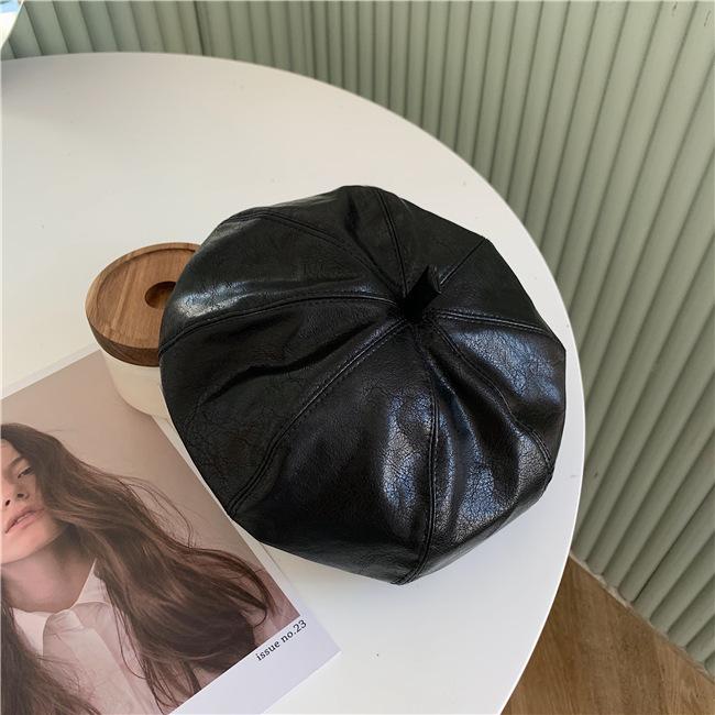 

Осень и Зима Художественная Шляпа Британский Ретро Пу Берет Корейская Восьмиугольная Шляпа Тренд M(56—58cm)