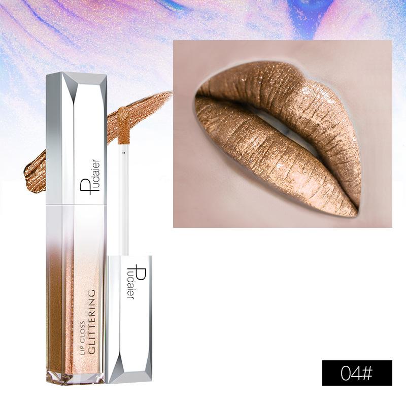 Pudaier Pearly Moisturizing Lip Glaze Star Shine מטאלי מט עמיד למים ליפ גלוס שפתון איפור שפתיים