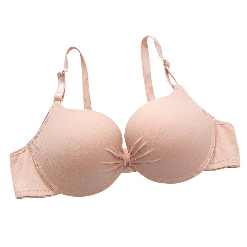 Women's Comfortable Cotton Push-Up Bra with Underwire and Adjustable Fit