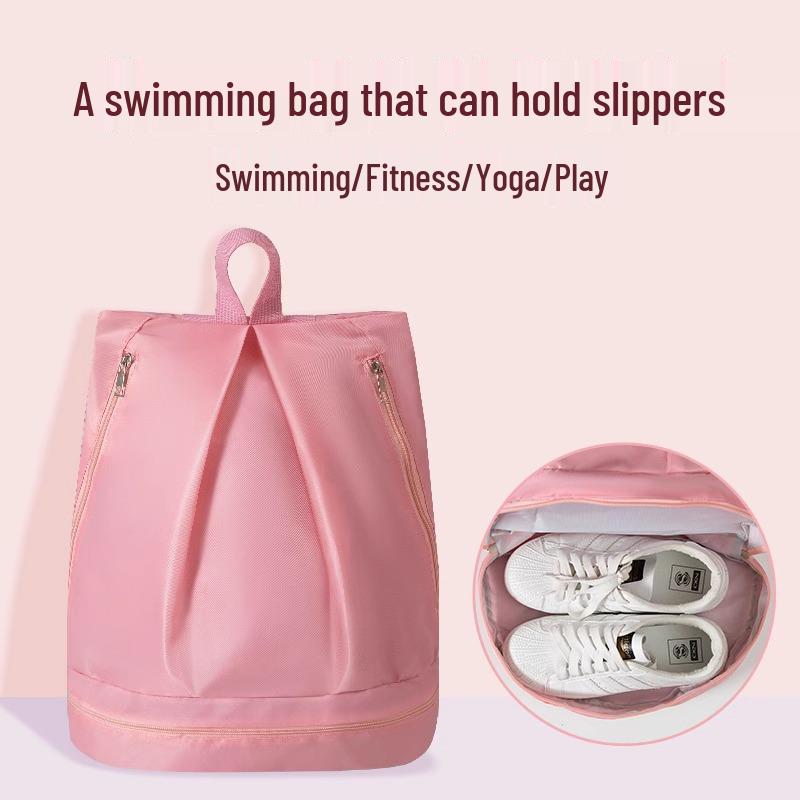 

Женская летняя повседневная сумка 2025 года с отделением для сухого/влажного, отделением для обуви, для хранения в спортзале и на пляже Trendy Black - 1 piece