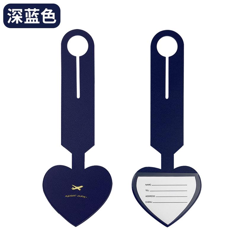 Pu leather luggage tag leather strap flip lanyard with paper card tag checked name boarding pass