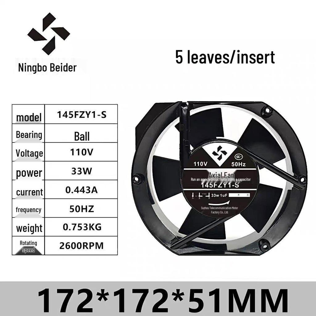 145FZY2-S Axial Fan, Double Ball Bearing, 220V, 30W, for Welding Machines