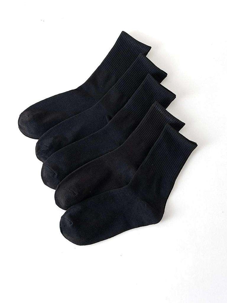 5/10Pairs Women Solid Color Socks Simple Versatile Fashionable Socks Antibacterial Odor Resistant Breathable Comfortable Socks