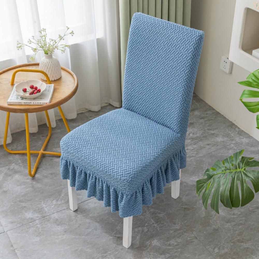 Elastic Jacquard Chair Cover Universal Dining Chair Slipcover Cross Border One Piece with Skirt Design