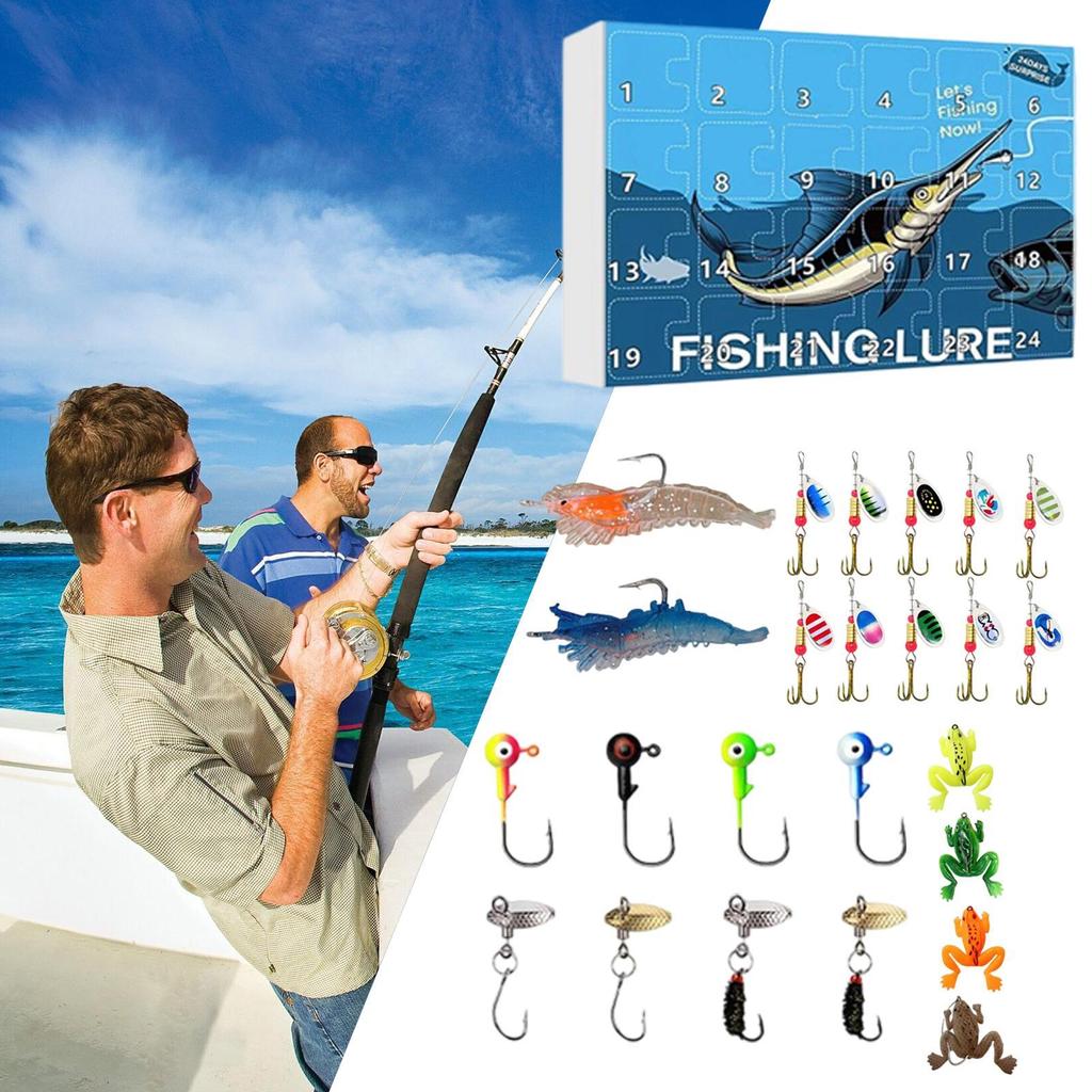 Fishing Calendar Advent Calendar Advent Fishing Christmas Countdown Tackle Box Toys For Countdown Dad Father Boys Men Teen