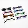 Trendy Rimless Sunglasses for Men Women Fashion Frameless Rectangle Sun Glasses Retro Shades Summer Traveling UV400 Eyewear