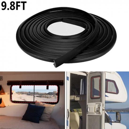 For Boats RV Window Edge Weatherstrip RV Window Rubber Seal Strip Black 9.8Feet