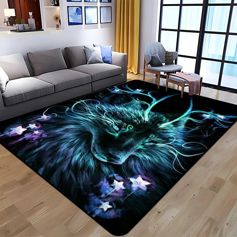 Best Selling Wolf Art Printed Carpet for Living Room Large Area Rug Soft Mat E-sports Chair Carpets Alfombra Gifts Dropshopping