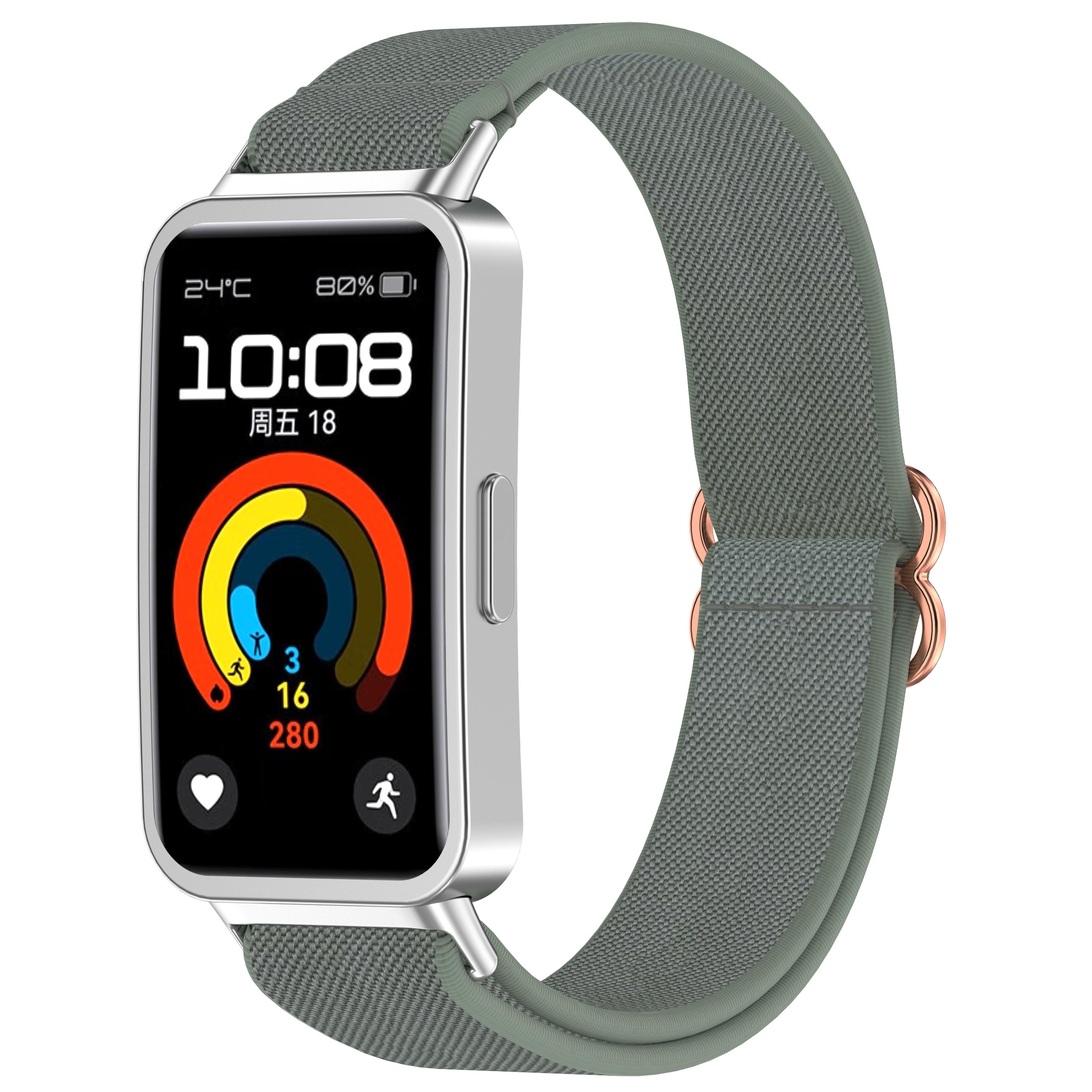 

Нейлоновый ремешок для Huawei Band 10/9/8, аксессуары для ремешков, резинка, спортивный эластичный браслет, pulseira correa, Huawei Bands 9 NFC For Huawei Band 9NFC зелёный