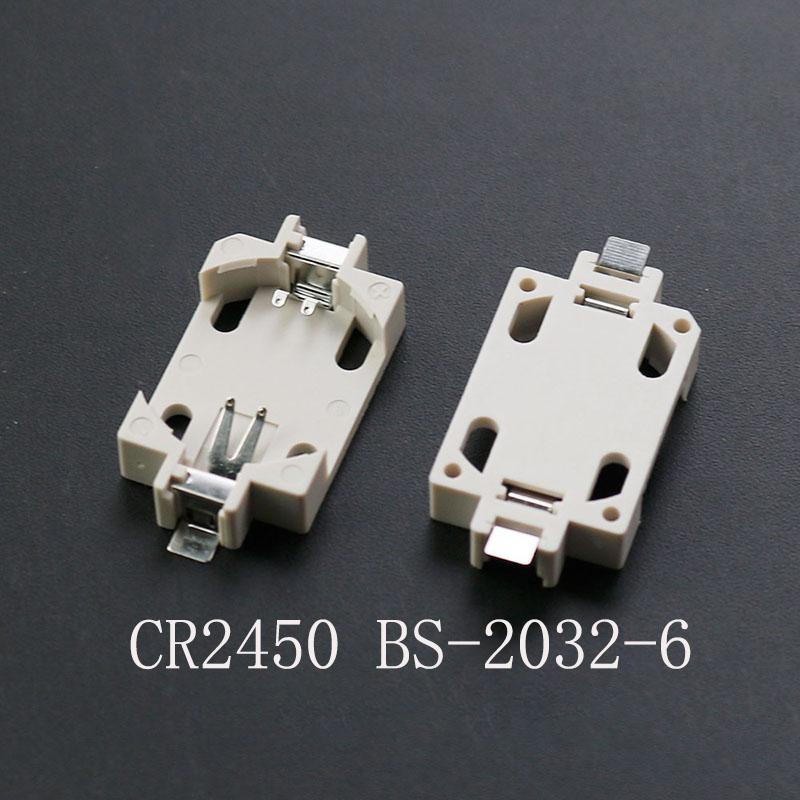 2PCS Button Battery Holder Storage Box Fixed BS-2 BS-6 BS-8 CR2450 CR2032 Plug Type Button Cell Battery Organizer