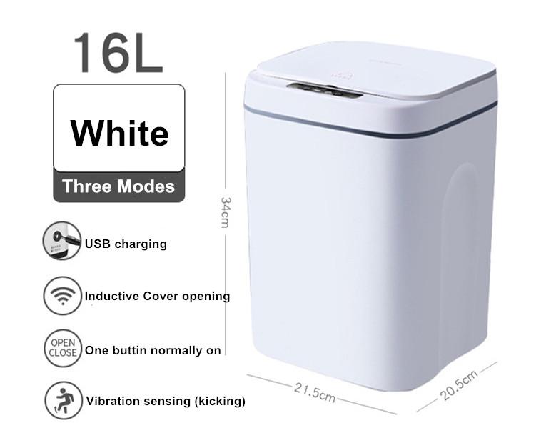 16L Automatic Sensor Trash Can Electric Touchless Smart Bin Kitchen Bathroom Waterproof Bucket Garbage With Lid Home Wastebasket
