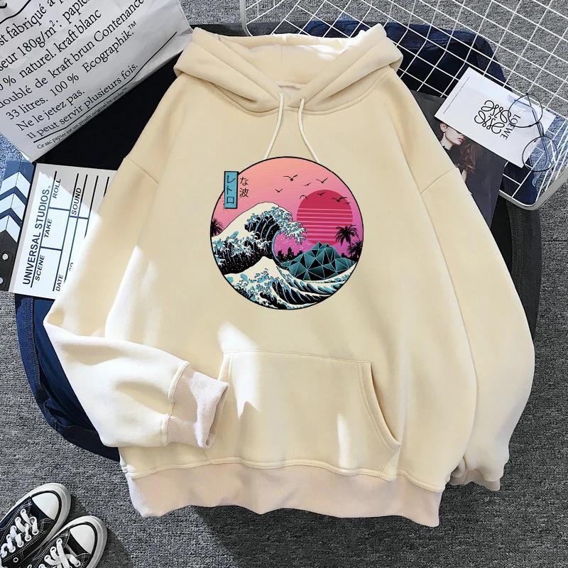 2024 New Style - 90s Style Beautiful Landscape Print Pattern Autumn-Winter Fleece Warm-Up Hooded Sweatshirt