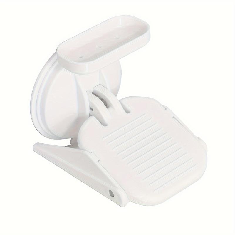 Strong Suction Cup Folding Shower Footstool Non-Slip Surface Space-Saving Installation for Bathroom Shower Bath Tub Pedicure Shaving Foot Rest Support